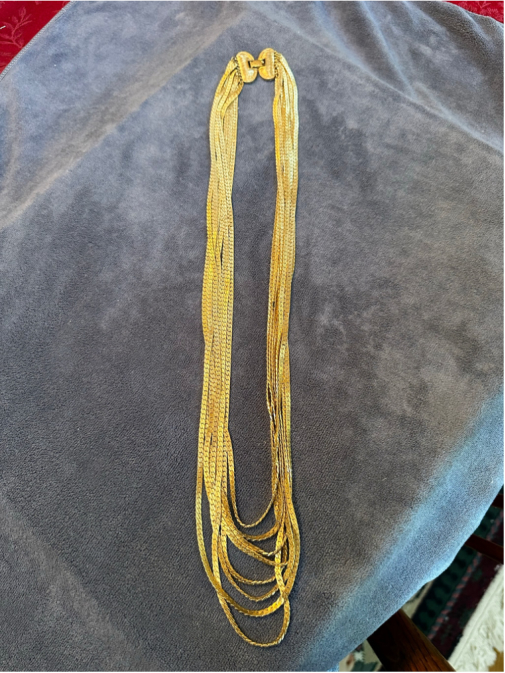 Monet Gold Multi-Strand Herringbone Necklace